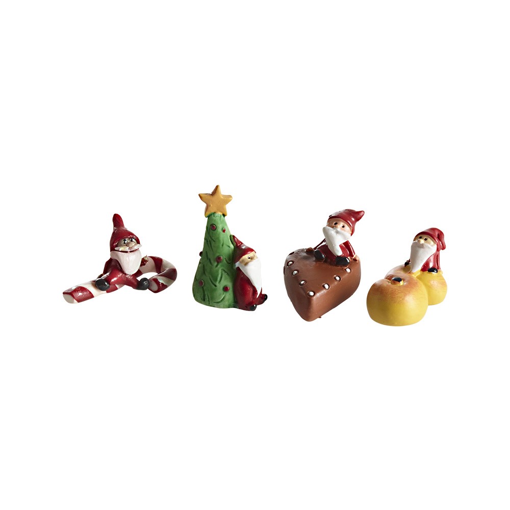 Tomtesson, 4 des. assorted, H.2-3,3cm