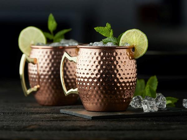 Lyngby Glas Moscow mule-krus 55 cl 2 stk. Kobber
