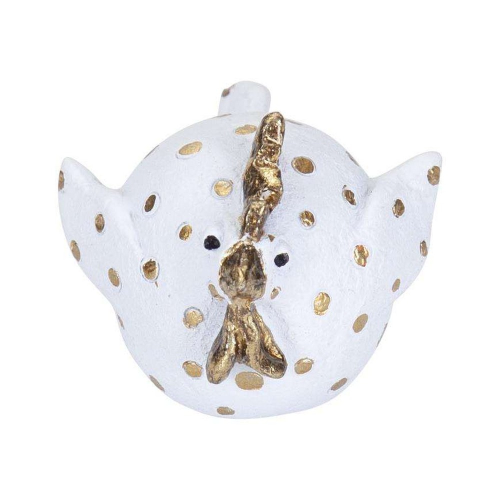Høne Lisbeth, hvid/guld, 10,5 cm*