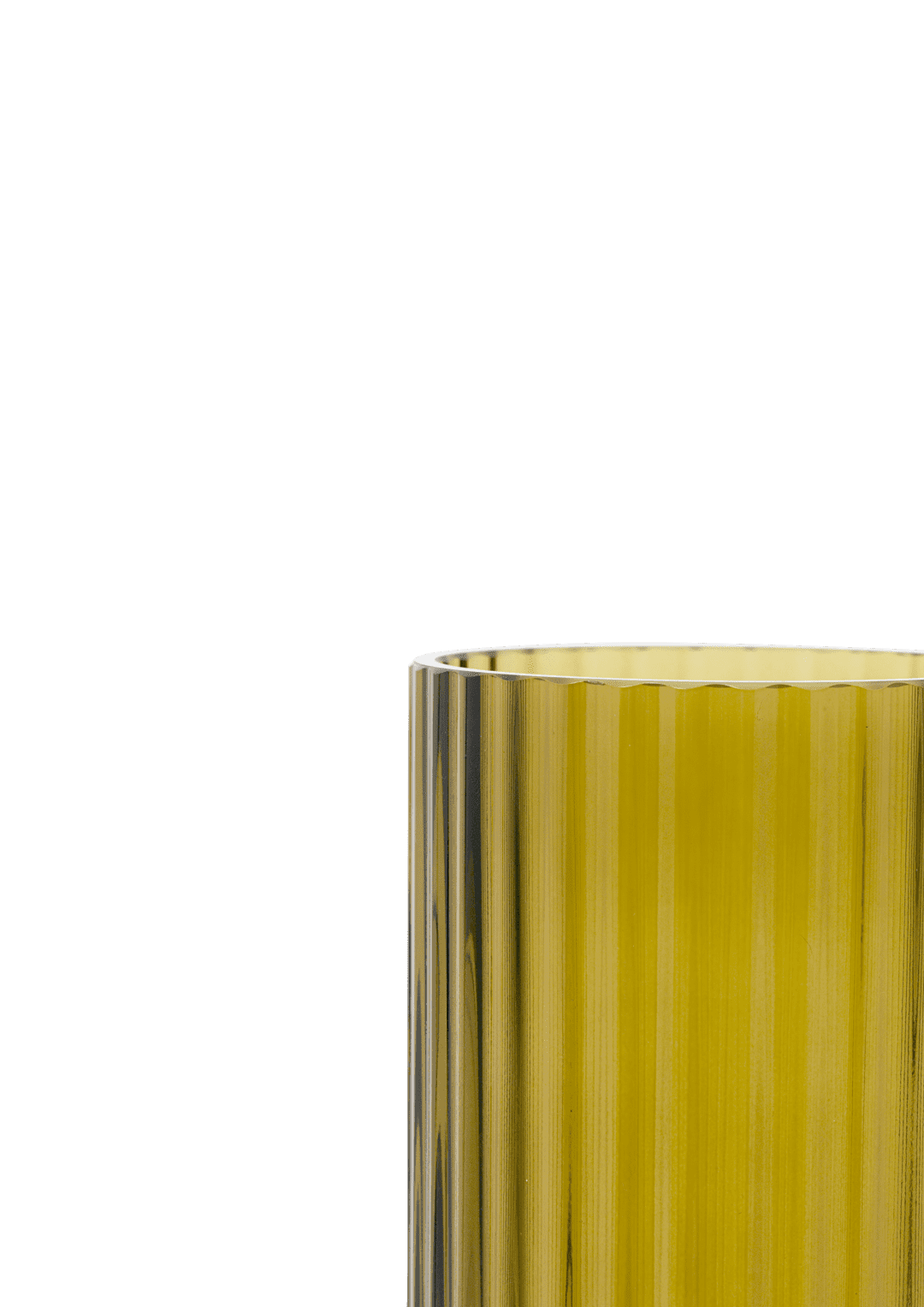 Lyngby Vase H15.5 cm olivengrøn mundblæst glas