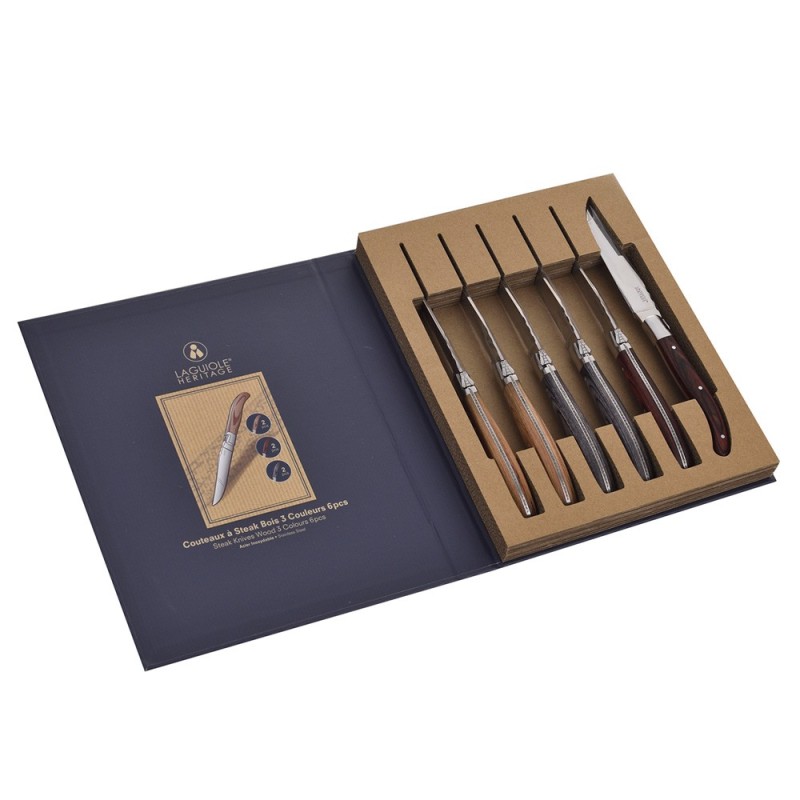 Laguiole Heritage Steakknive Pakka 6 stk.