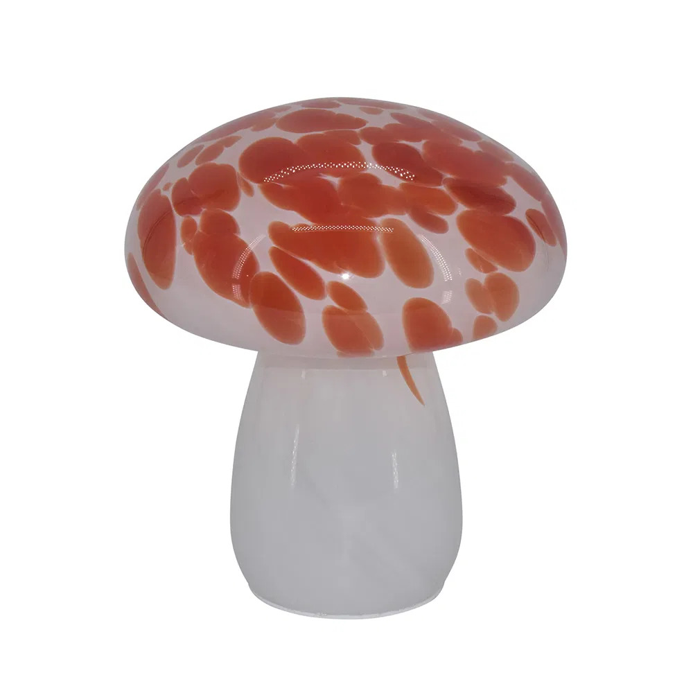 Mushroom glaslampe LED, stor, abrikos, H18D16 cm