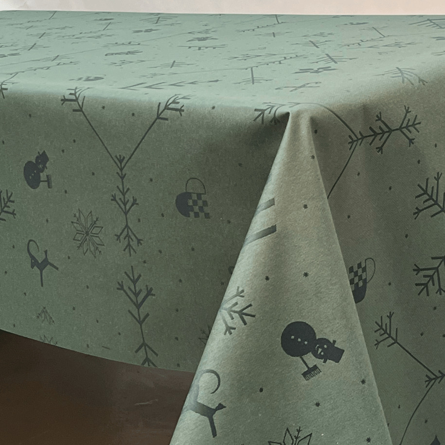 Akryldug 140cm – NOEL Grøn med antislip - i metermål