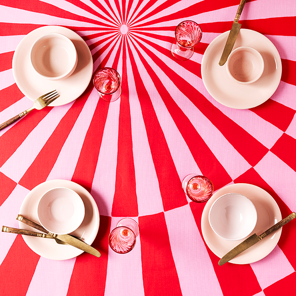 Cirkus dug rød 200x200cm