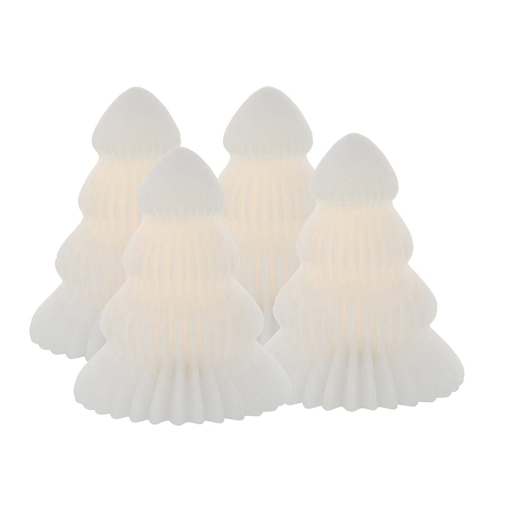 Claire Tree mini, 4 stk sæt, H 7 cm, hvid