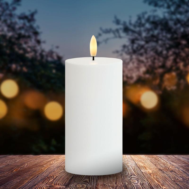 Sille Solar Ø7,5 x H15cm, Hvid