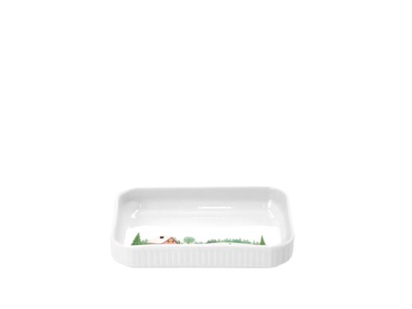 Pillivuyt Vinter Fad rektangulært 18 x 12 cm Hvid