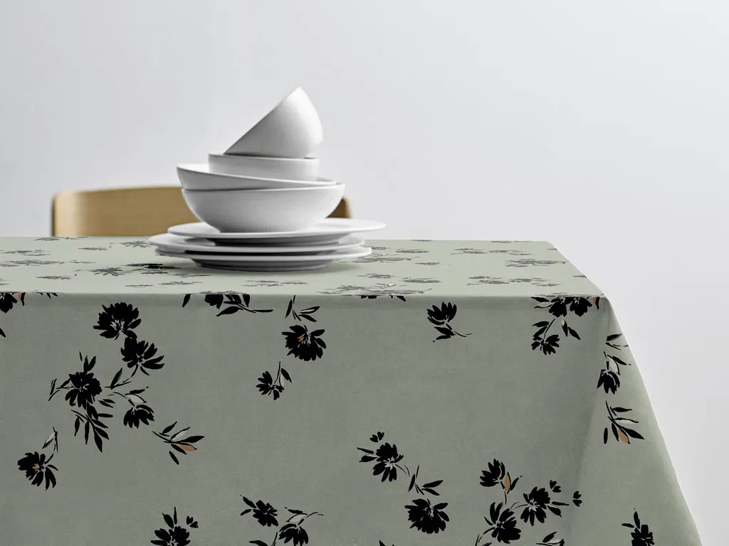 Södahl Akryldug med antislip Silhouette Tea green - i metermål