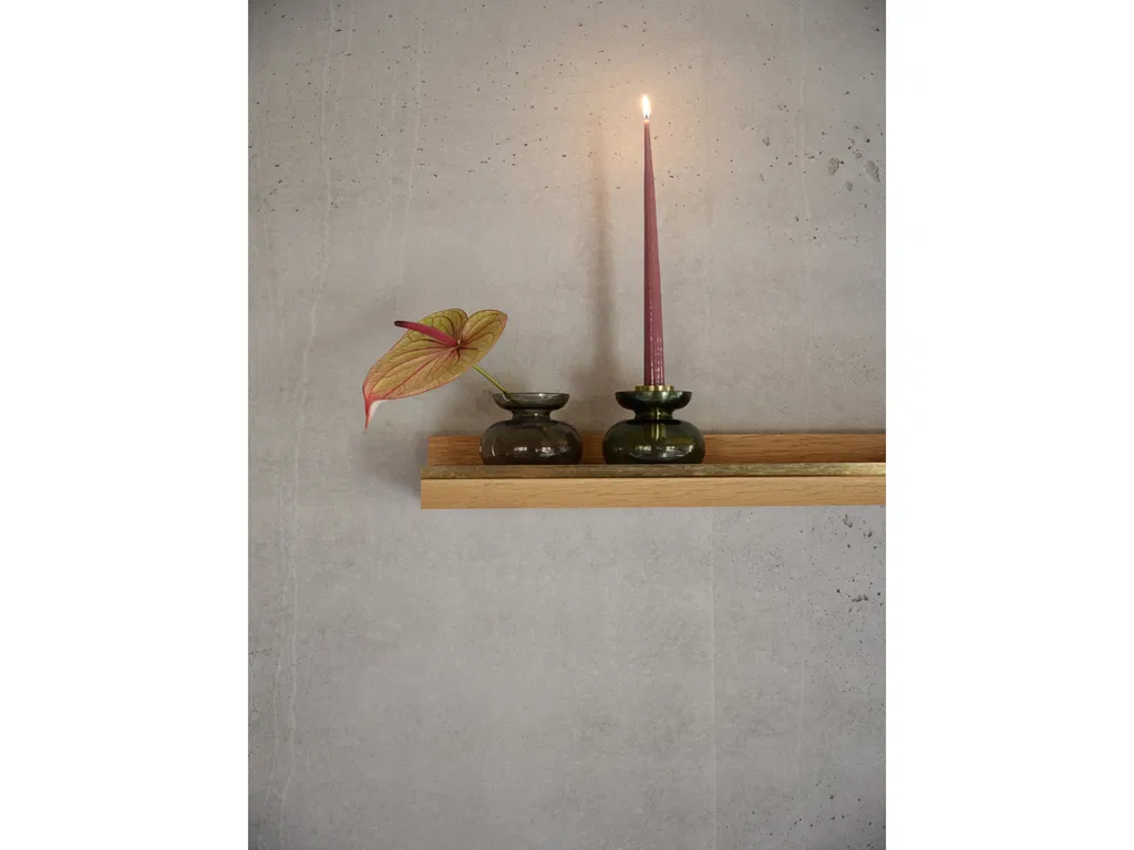 Zone Denmark Vase/Lysestage Inu 11 x 10 cm Røget Grå/Stål