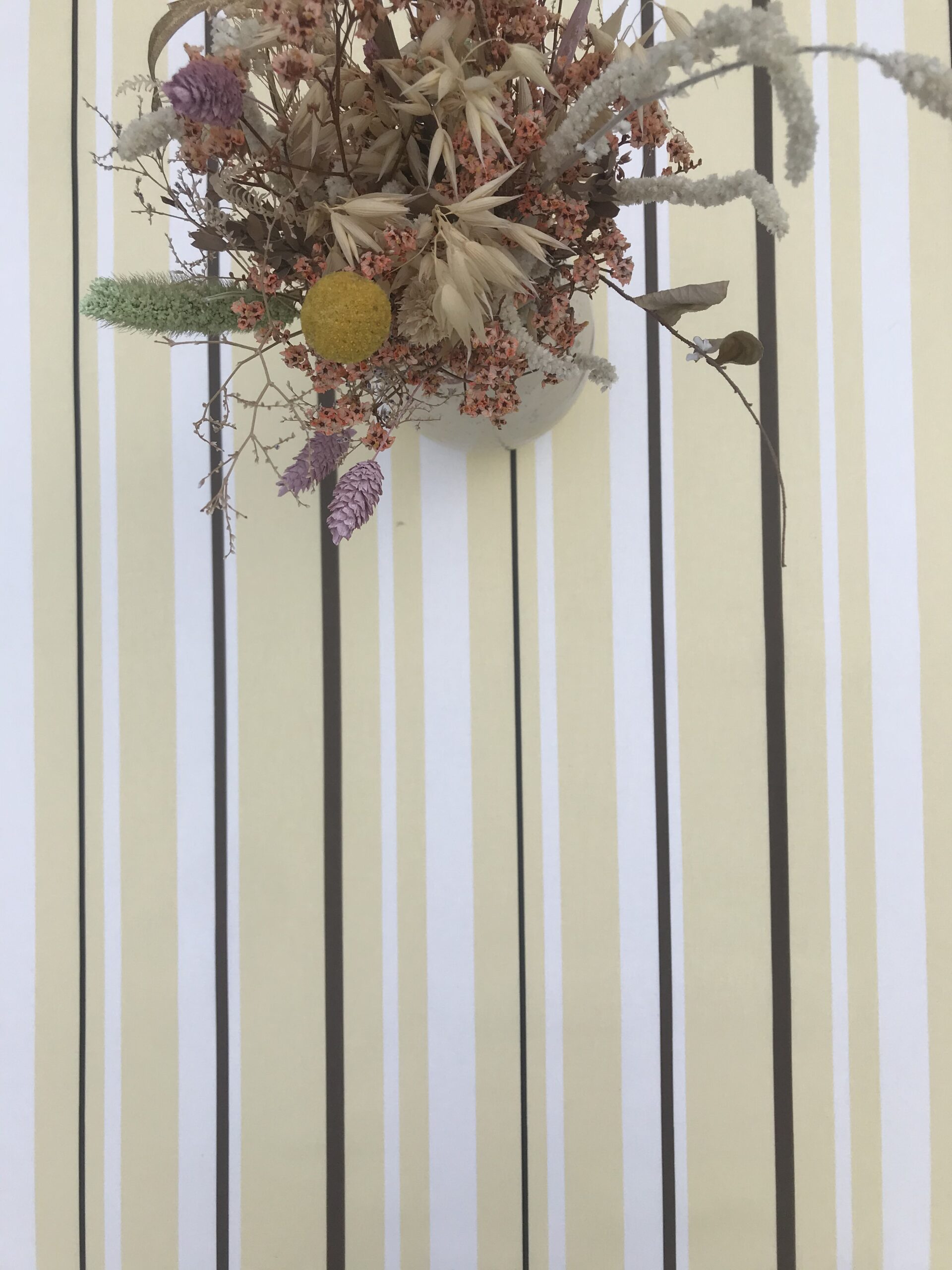 Akryldug med antislip Heno Stripe Gul - i metermål