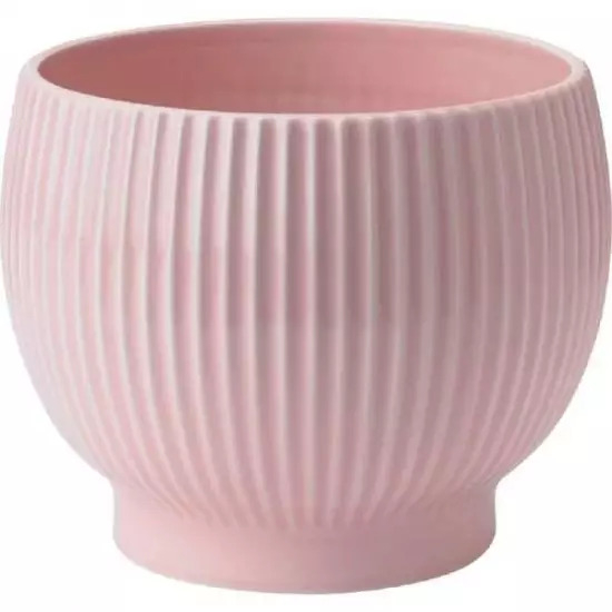 Knabstrup urtepotteskjuler med riller, pink, Ø14,5 cm*