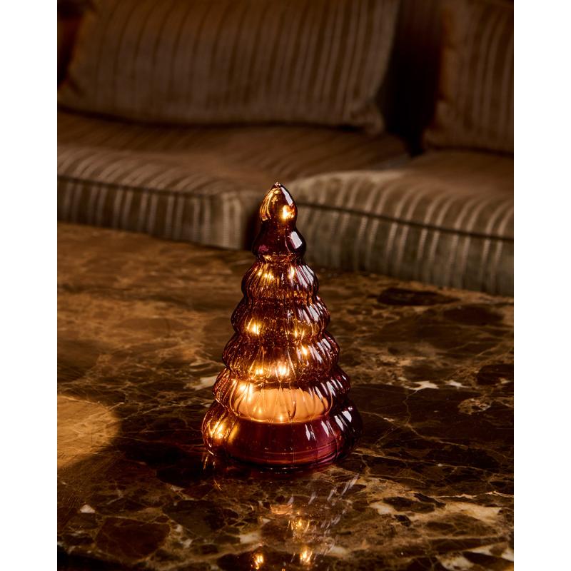 Lucy Træ H16,5 cm, Bordeaux, 10LED