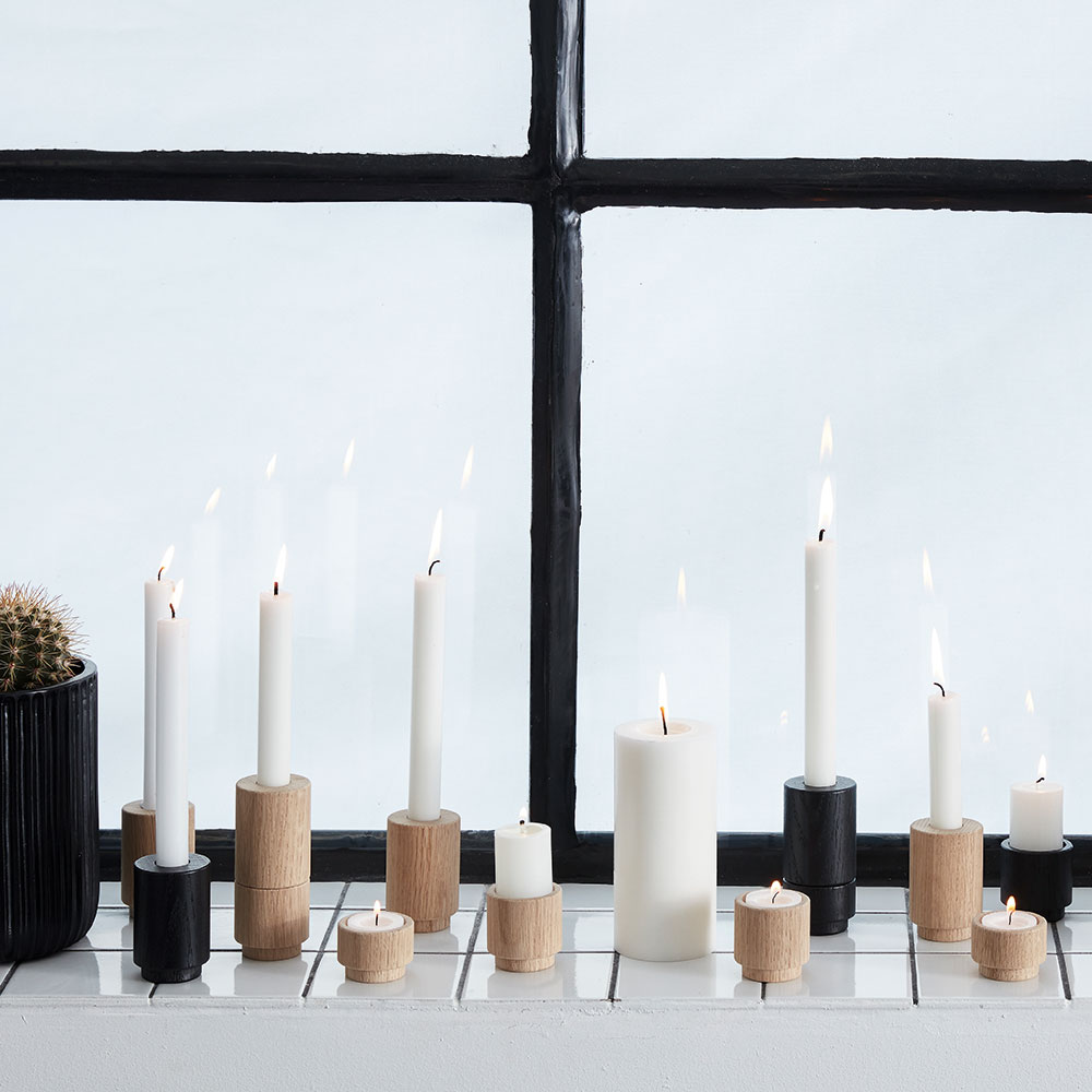 CM candleholder , 7,5 cm, Oak