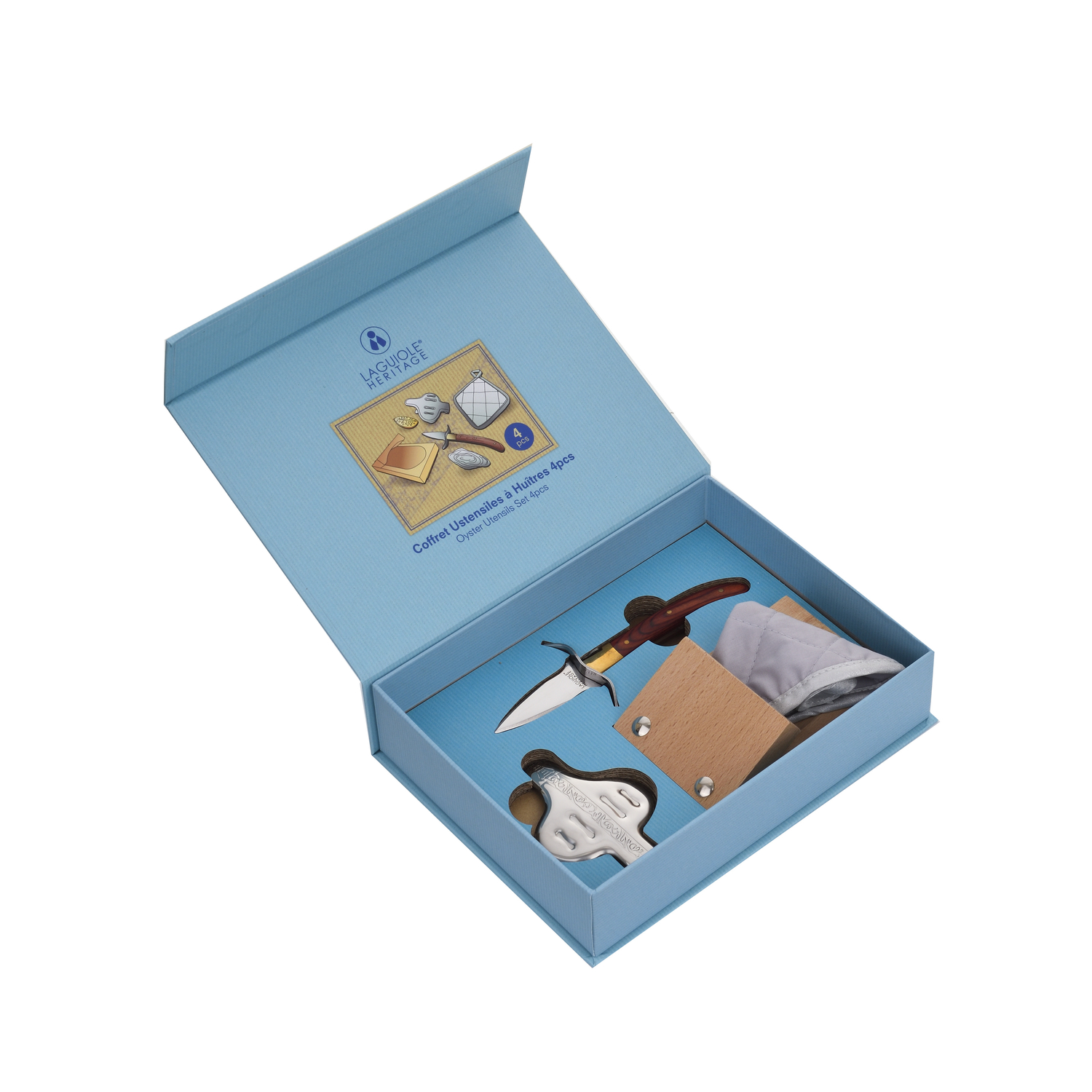 Laguiole Herit Østers Gavesæt Akacietræ 4 stk