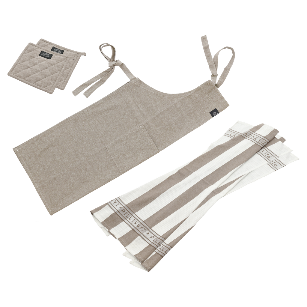 Pillivuyt Tekstilsæt recycle 5 dele Fungi brown