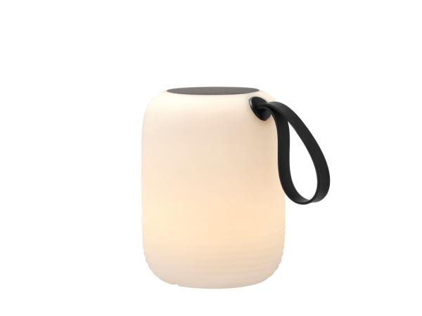 Villa Collection Hav LED Lampe m. solar Dia 17,5 x 23 cm Hvid/Sort