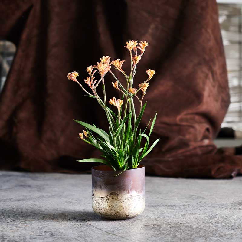 Vase Lana 14 - Brown/Gold Ø14xH14 cm