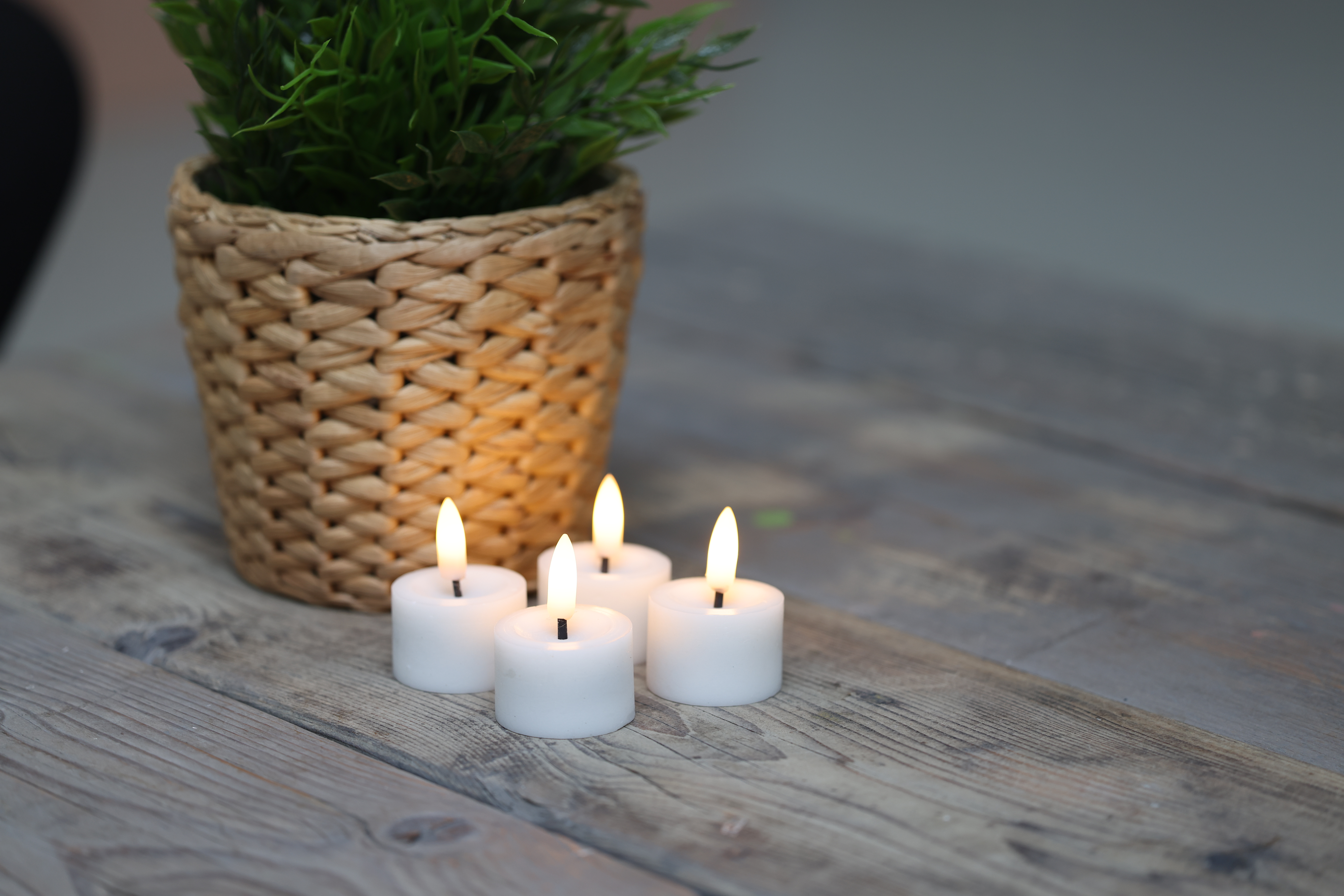 Skandi LED Fyrfadslys I voks - 4 Pak - Hvid