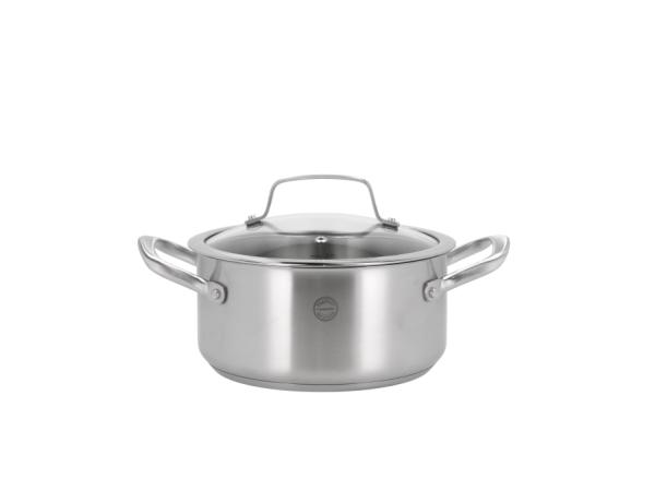 Pillivuyt Gourmet Roya Gryde med glaslåg Dia 20 cm 3 liter Stål