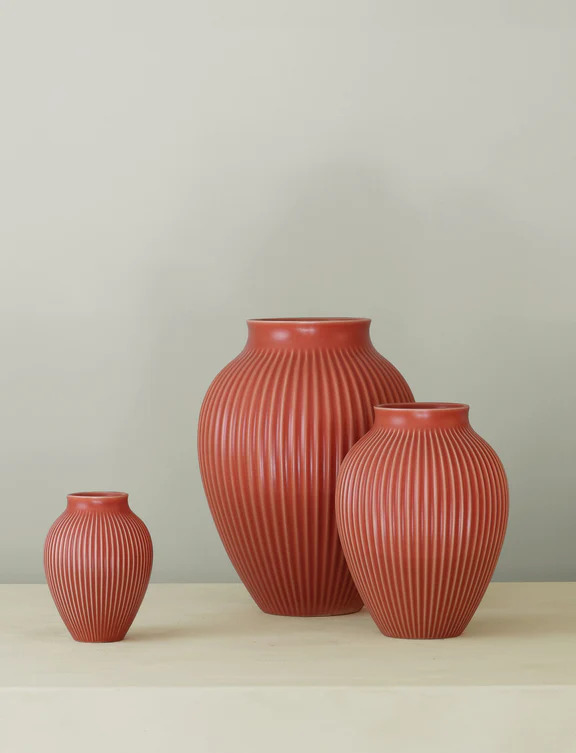 Knabstrup vase H 20 cm ripple coral