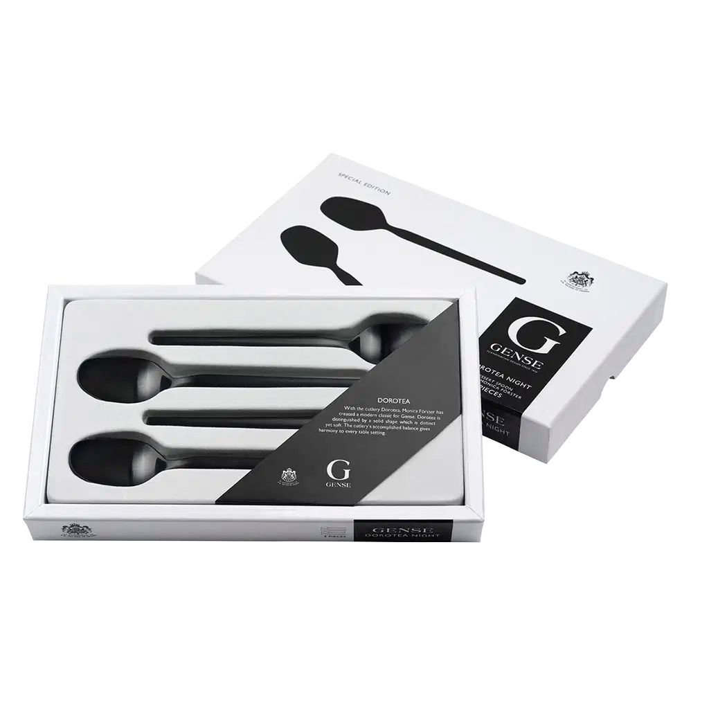 Gense Dorotea Night Dessertske 17,8 cm 4 stk. Sort stål*