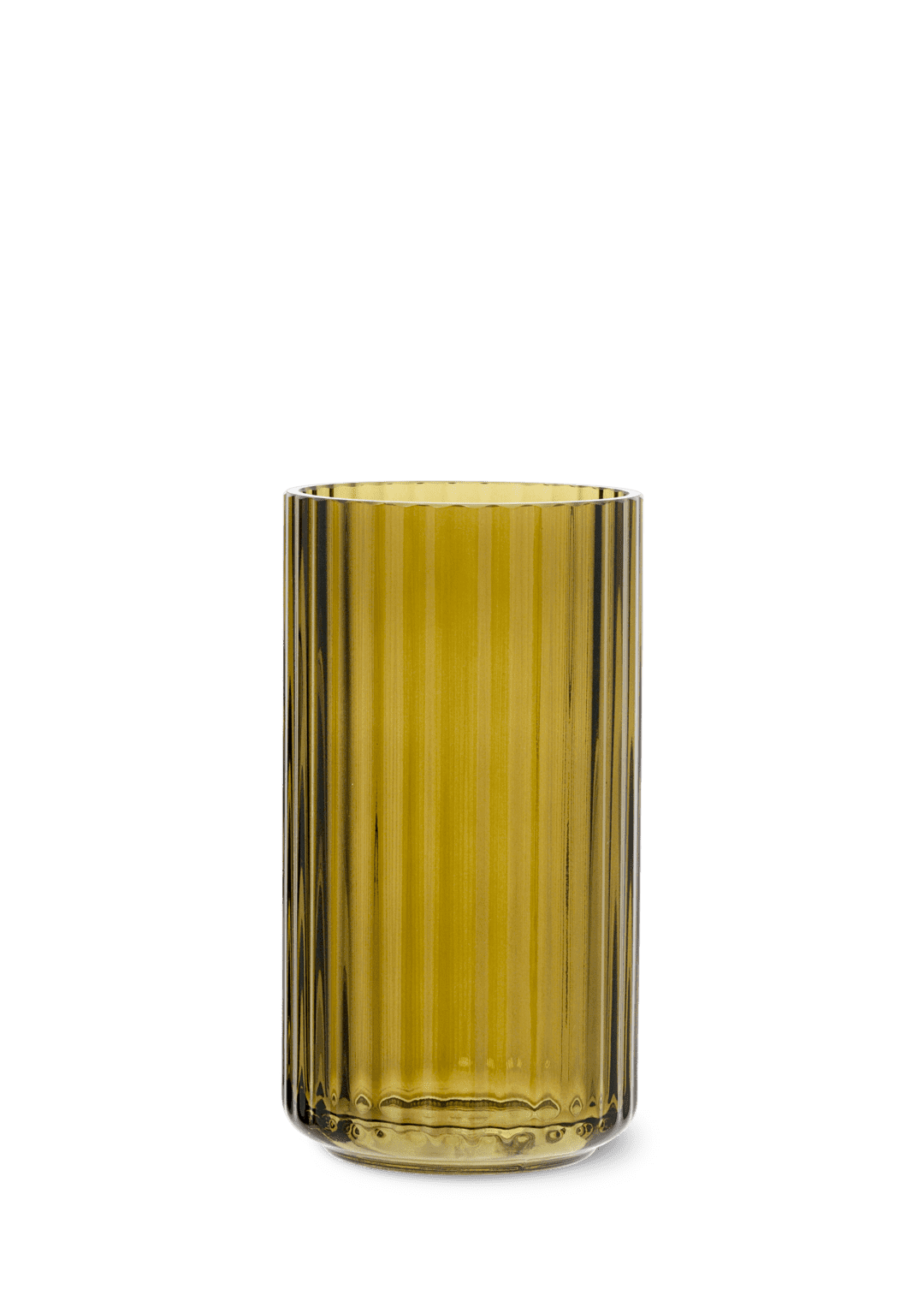 Lyngby Vase H15.5 cm olivengrøn mundblæst glas
