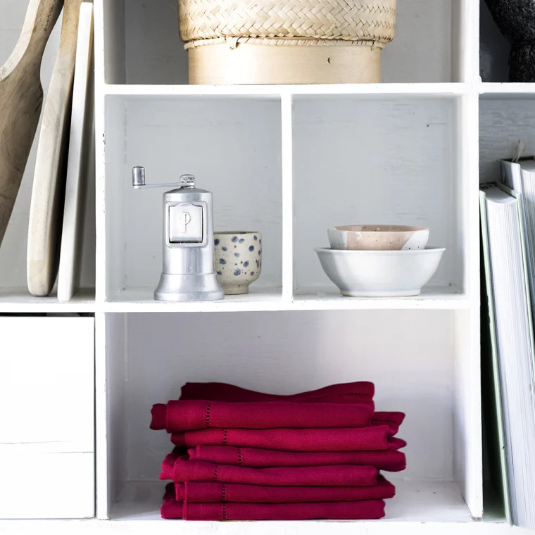 Langkilde & Søn 6 stk Røde servietter med hulsøm