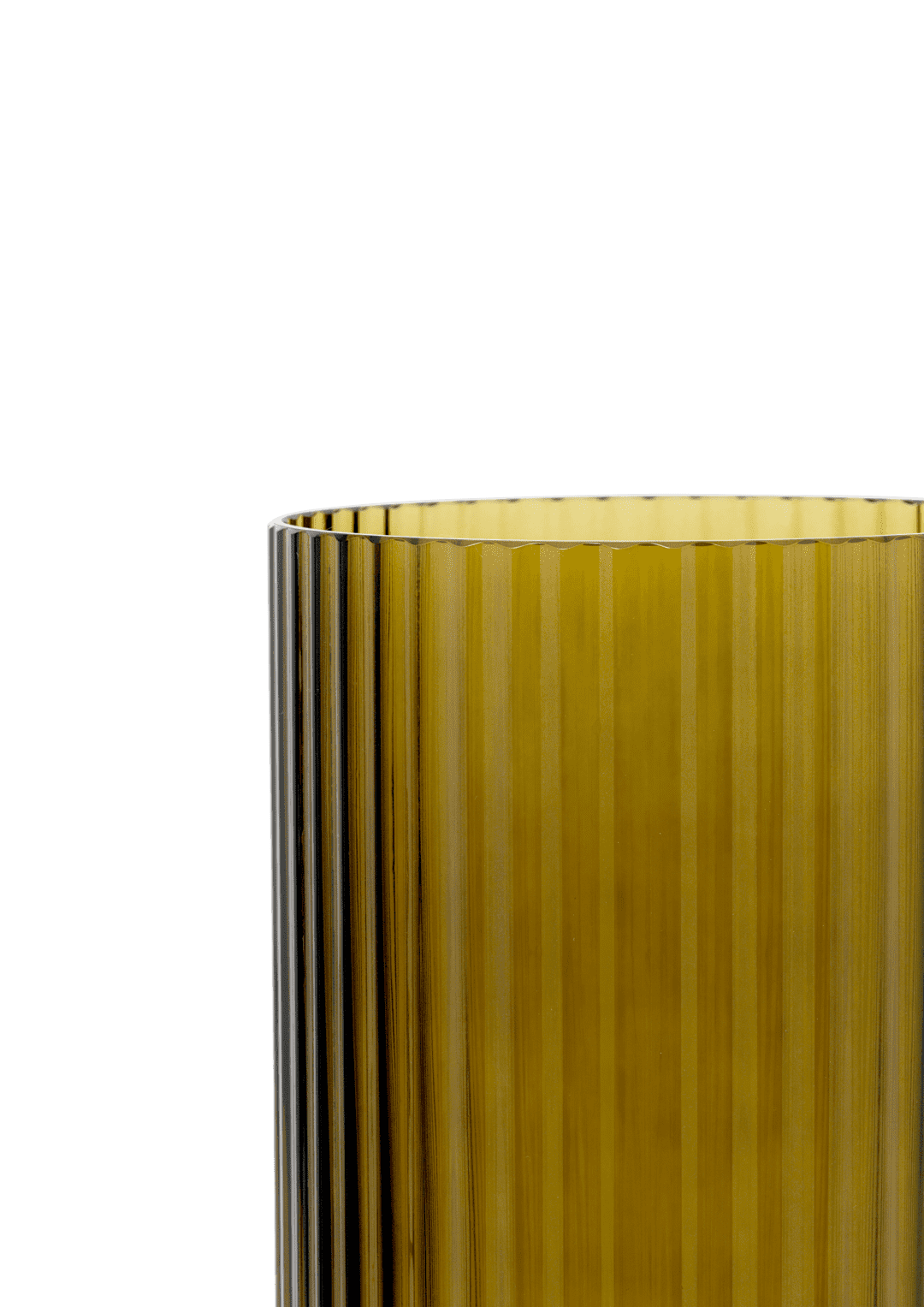 Lyngby Vase H25 cm olivengrøn mundblæst glas