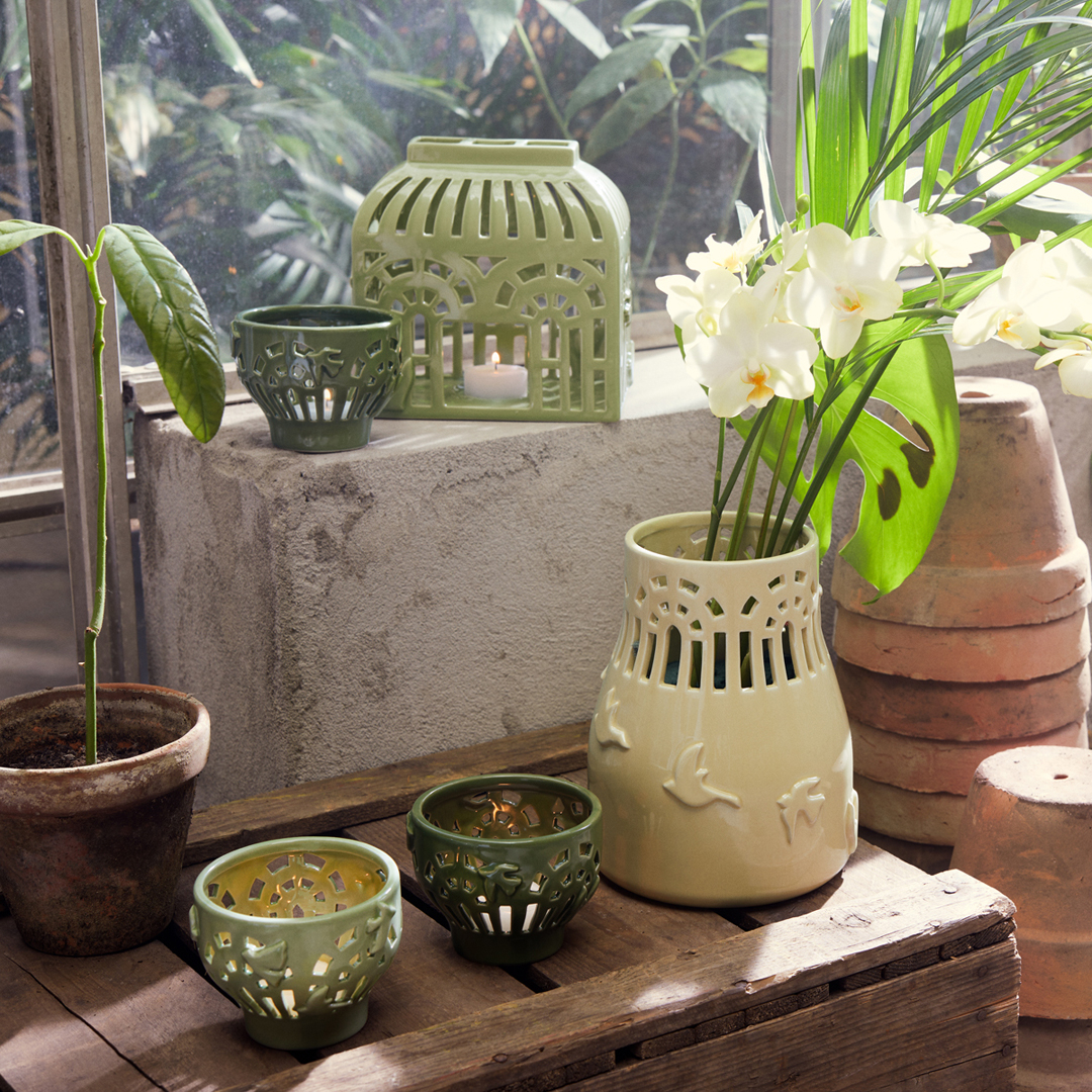 Orangery Fyrfadsstage Ø9.5 cm green gard