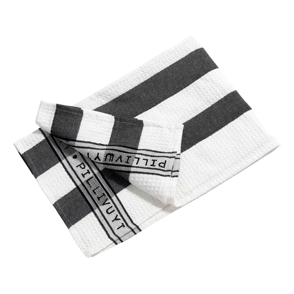 Pillivuyt Viskestykke 90 x 60 cm sort/hvid brede striber