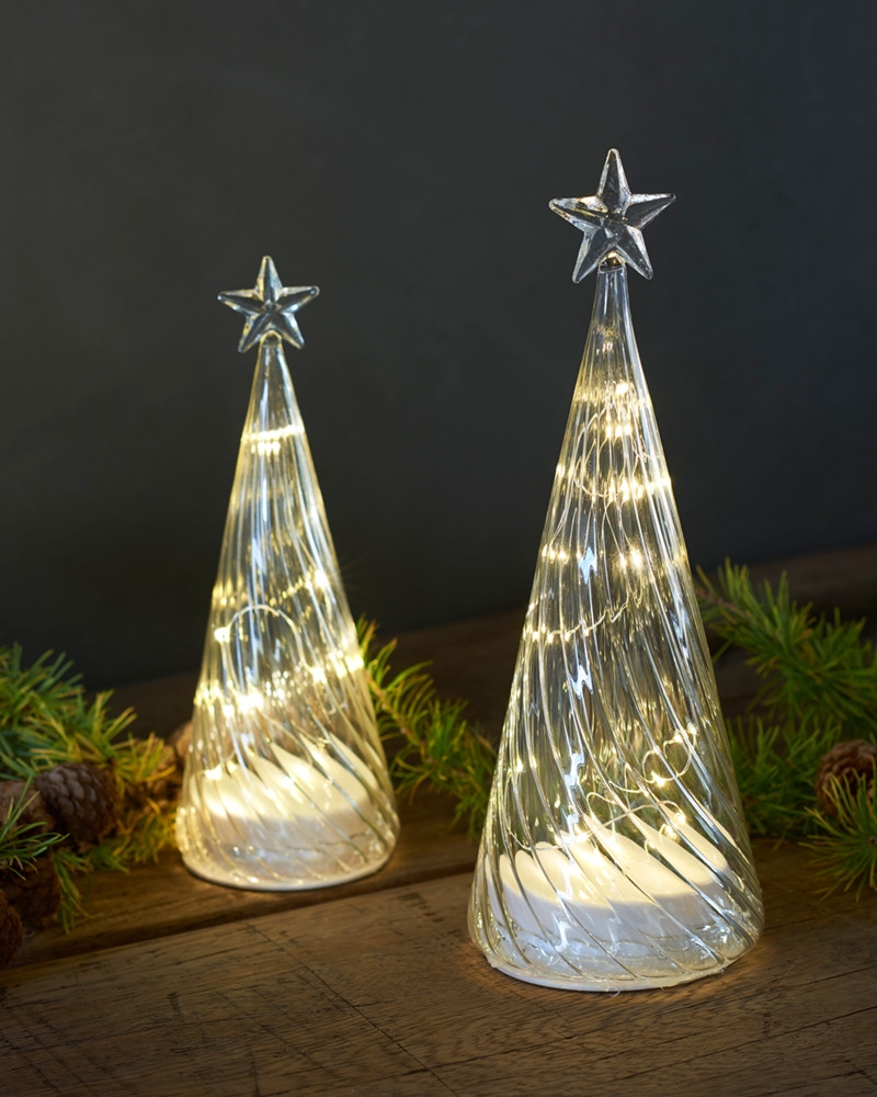 Sirius Wave Træ, 26 cm, Hvid/Klar