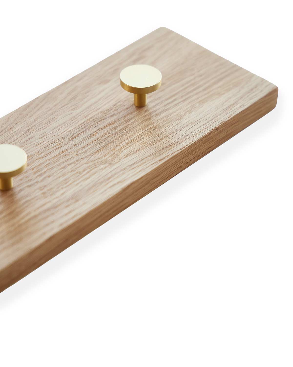 OAK Knagerække Egetræ Med Messing Knager - 100 cm