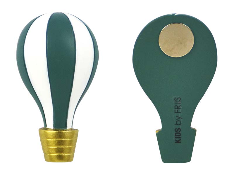 Magnet, luftballon i blå/grøn og hvid