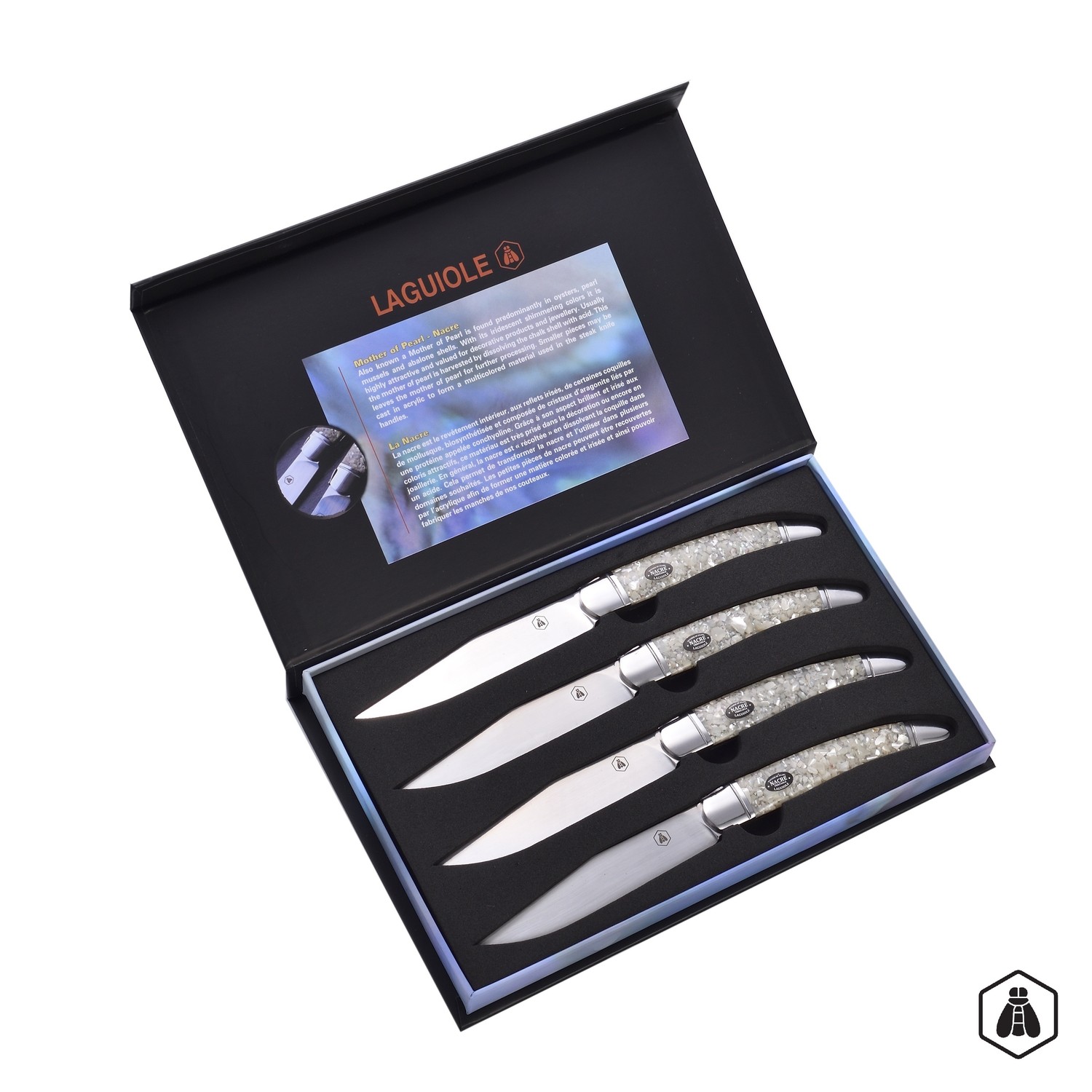 Laguiole Mother Of Pearl Steakkniv 4 stk