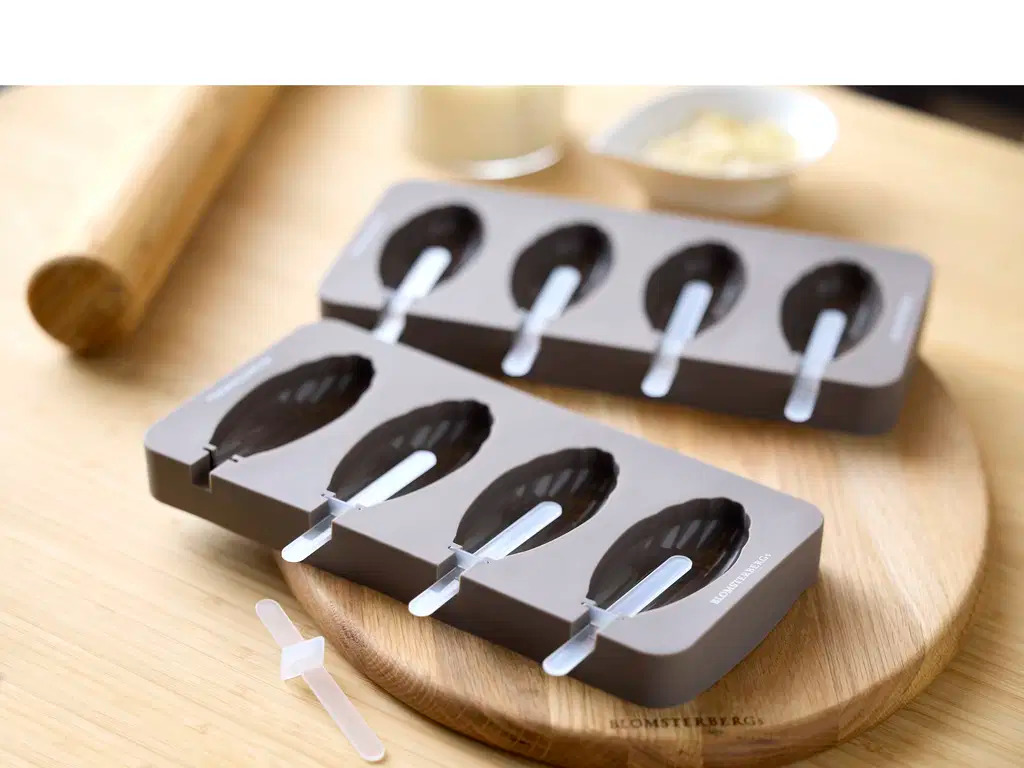 Ispindeform til 4 stk. is Madeleine Latte Silikone