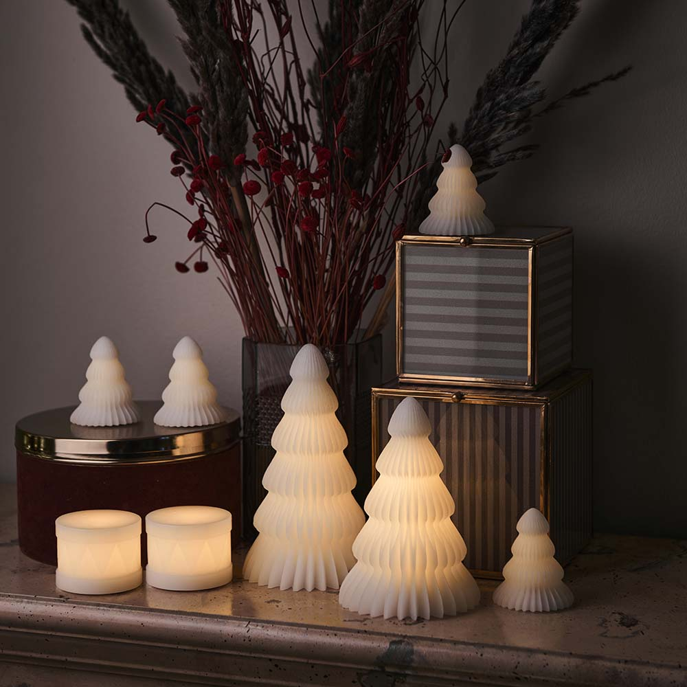 Claire Tree mini, 4 stk sæt, H 7 cm, hvid