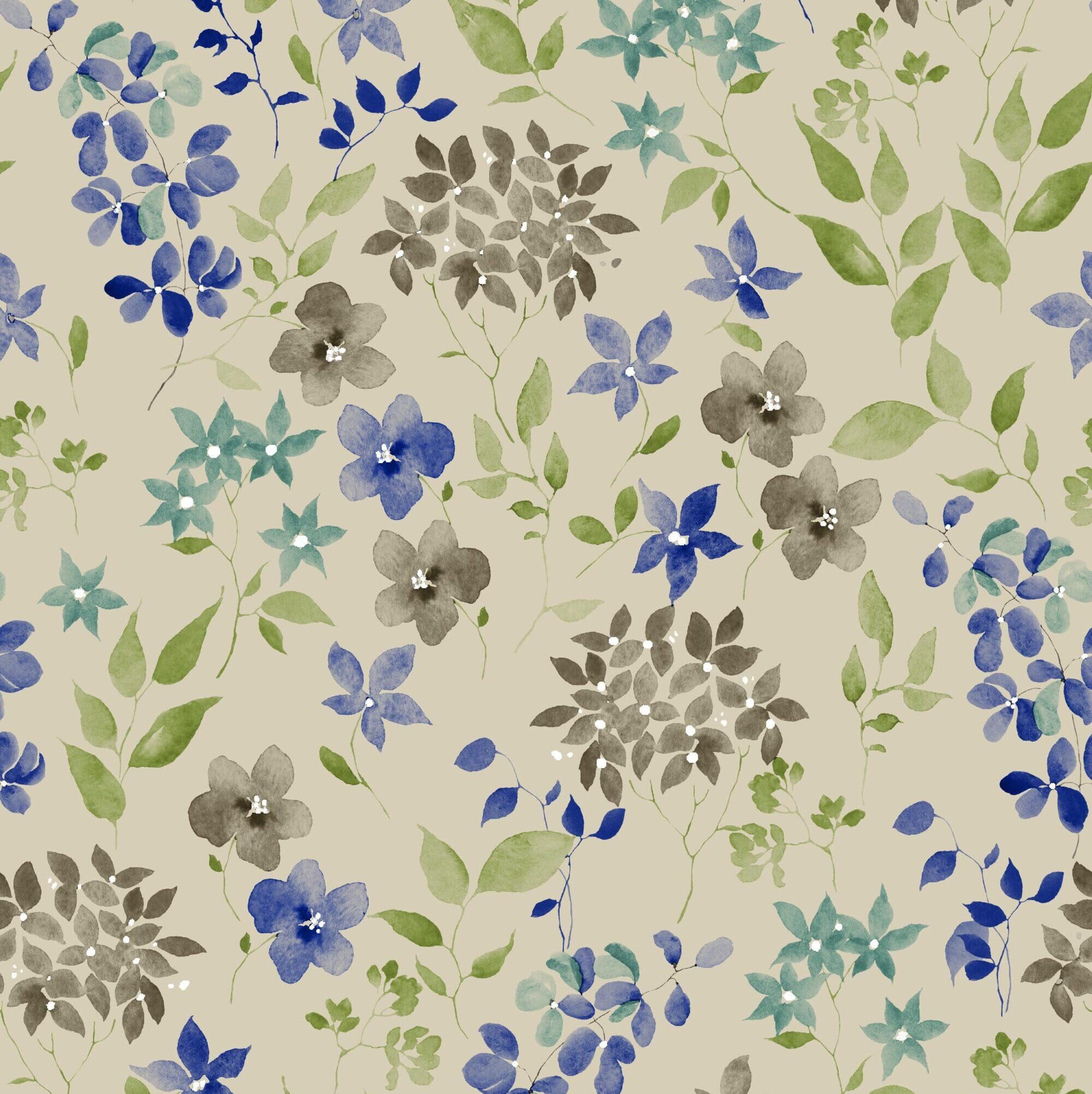 Akryldug med antislip - Bina Lico blå - i metermål