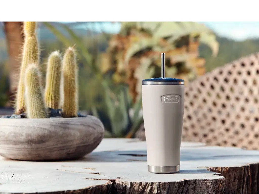 Termokrus med sugerør 0,7 liter Sand