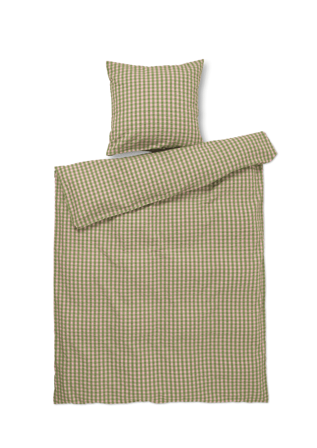 Bæk & Bølge Sengetøj 140x220 cm grøn/soft pink 