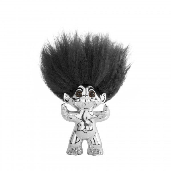 Lykketrold, Krom/ sort hår, 9 cm