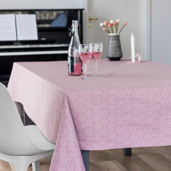 Komet stofserviet grå/rosa, 6 stk*