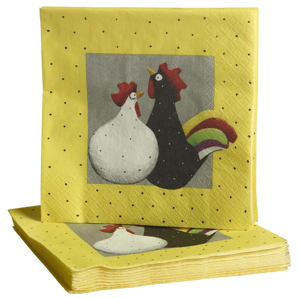Paper napkins Hen & Rooster 20 stk 33x33cm