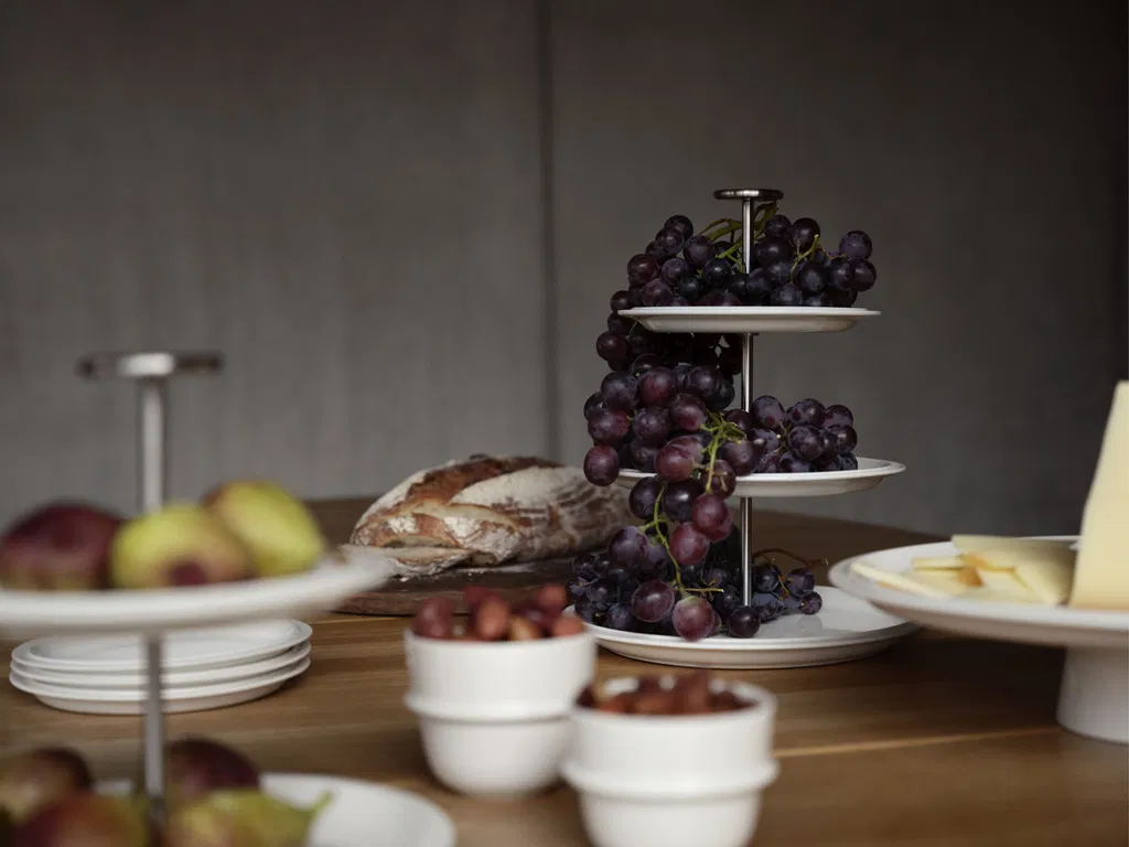 Zone Serveringsopsats, tre etager Eau 24 cm Offwhite Porcelæn