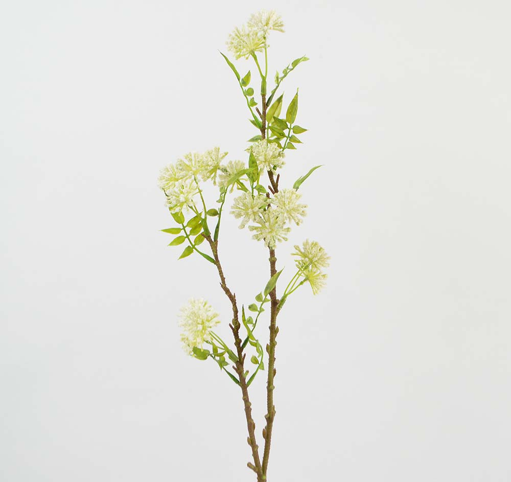 Mini snowball branch, 53 cm, white