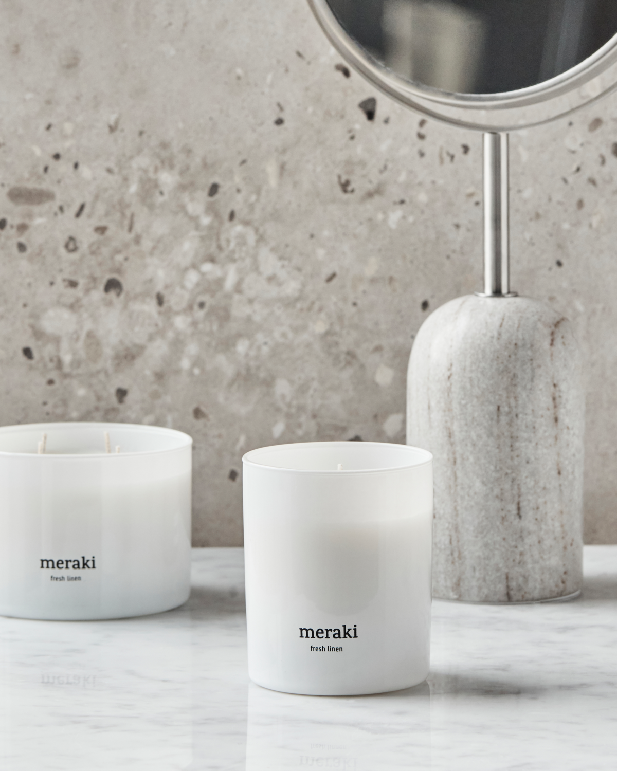 Meraki Duftlys, Fresh linen, Hvid