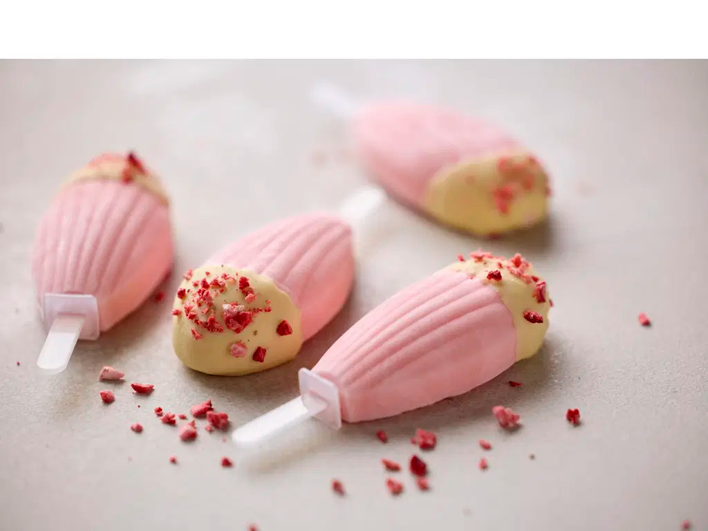 Ispindeform til 4 stk. is Madeleine Latte Silikone