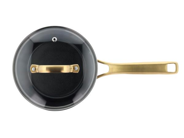 Kasserolle med glaslåg keramisk Brasserie 1,5 liter Sort non-stick