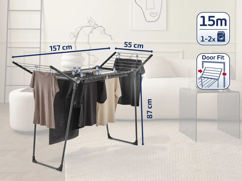 Leifheit Tørrestativ Pegasus 150 BB Black