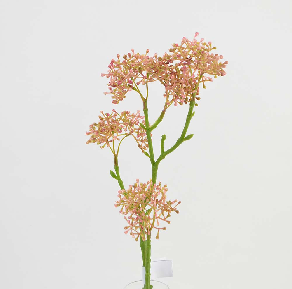 Skimmia branch, 41 cm, pink