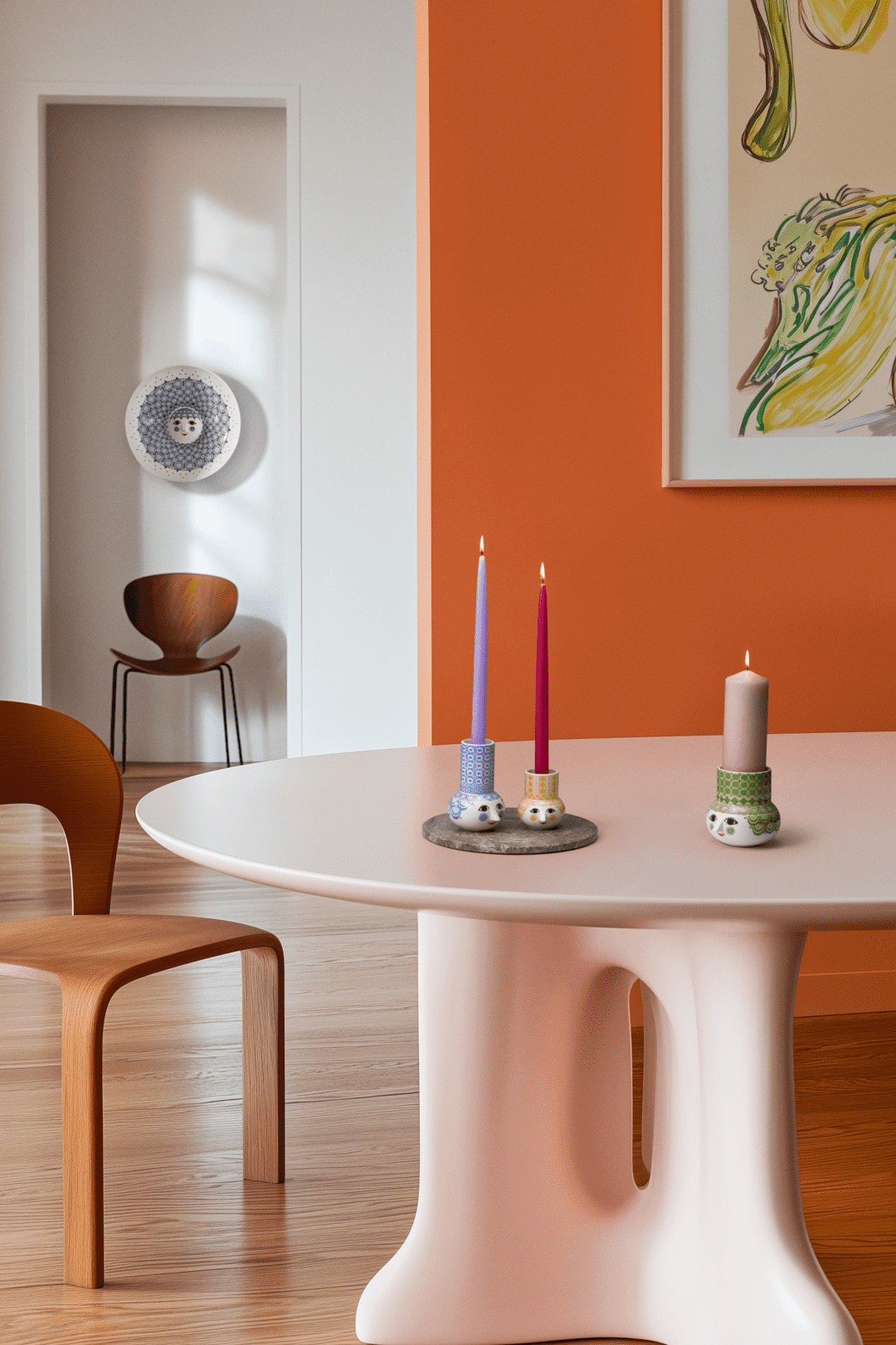 Wiinblad Olga Lysestage H9 cm gul